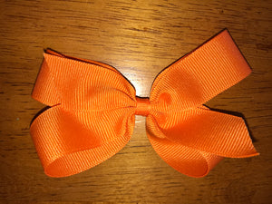 Small Solid Hair Bow - Orange