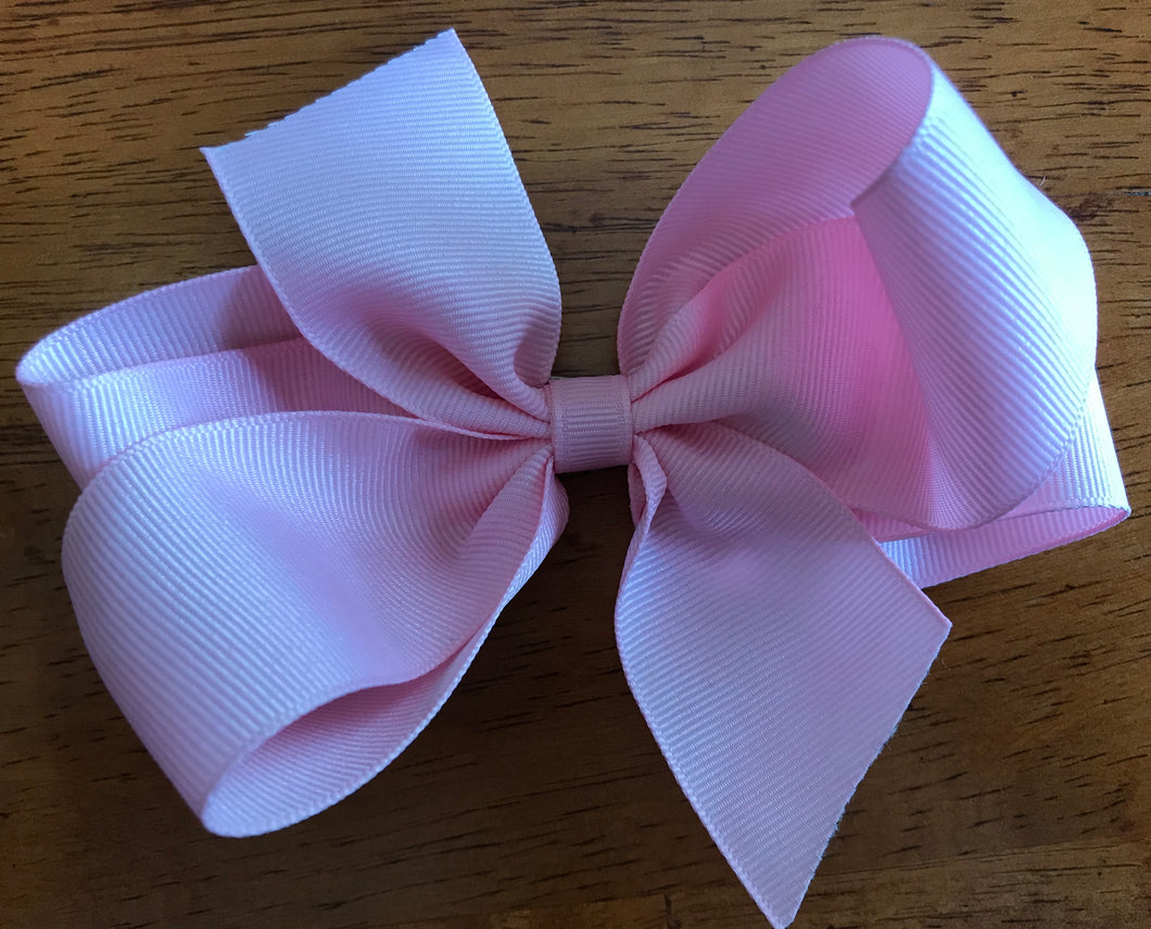 Large Solid Hair Bow - Light Pink