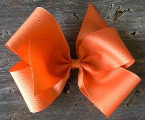 Jumbo Solid Hair Bow - Tangerine