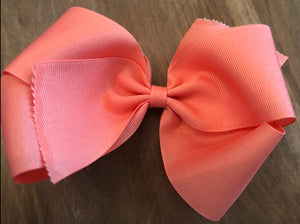 Jumbo Solid Hair Bow - Light Coral