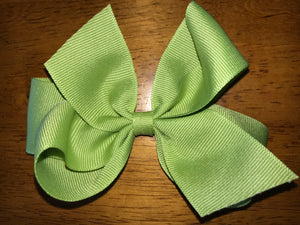 Large Solid Hair Bow - Sage Green