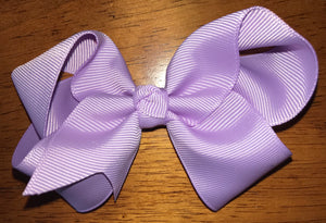 Large Solid Hair Bow - Lavender