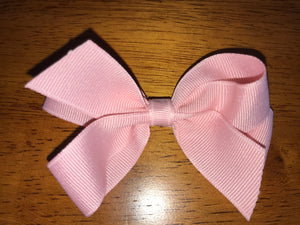 Small Solid Hair Bow - Light Pink