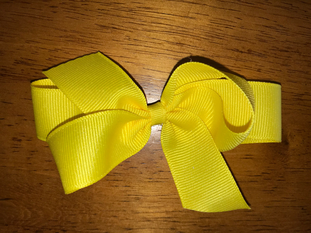 Small Solid Hair Bow - Yellow