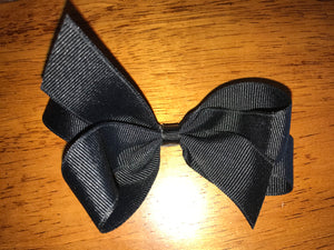 Small Solid Hair Bow - Black