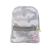 Gray Camo Small Backpack w/Embroidery