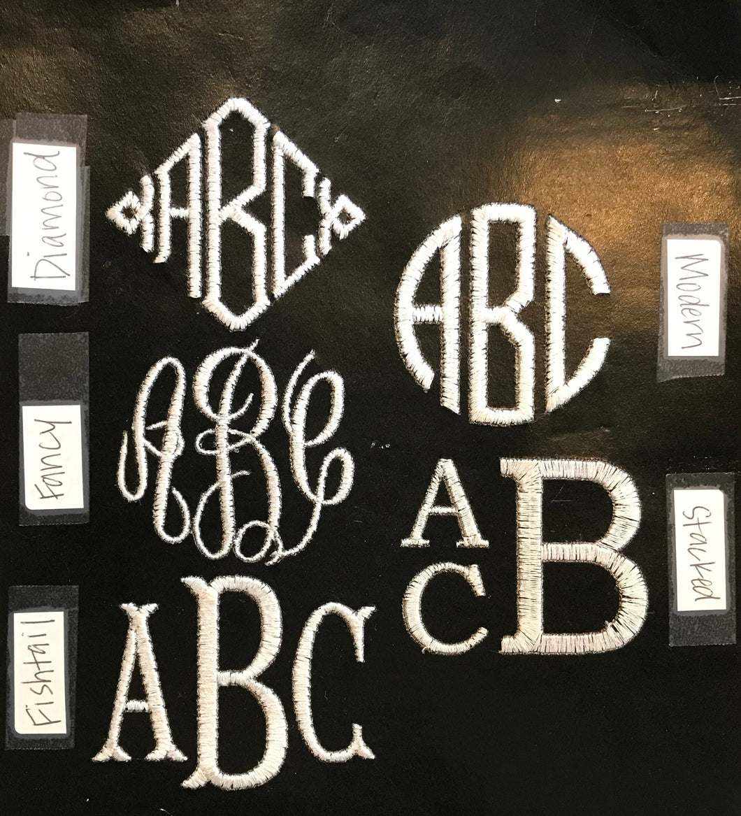 Embroidery Initials Fonts
